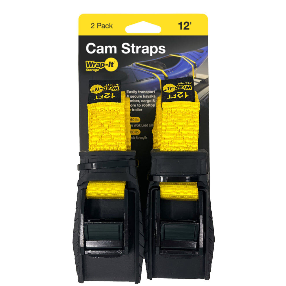 Wrap-It 1-In X 12-Ft Cam Straps, 2-Pk