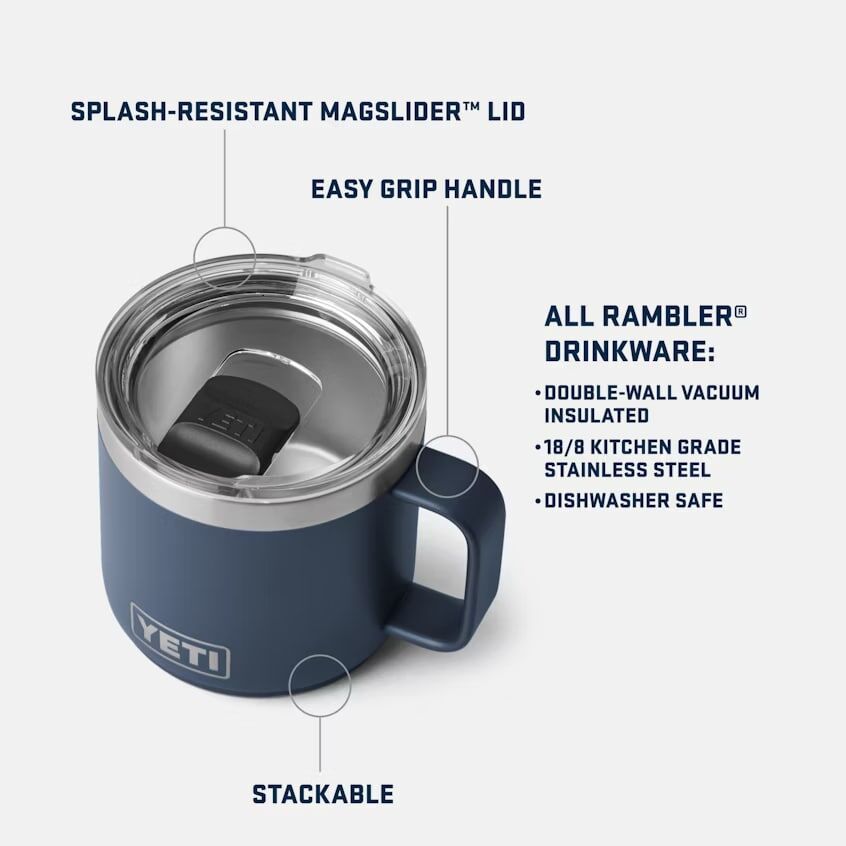 YETI Black Rambler Stackable Mug, 14-Oz