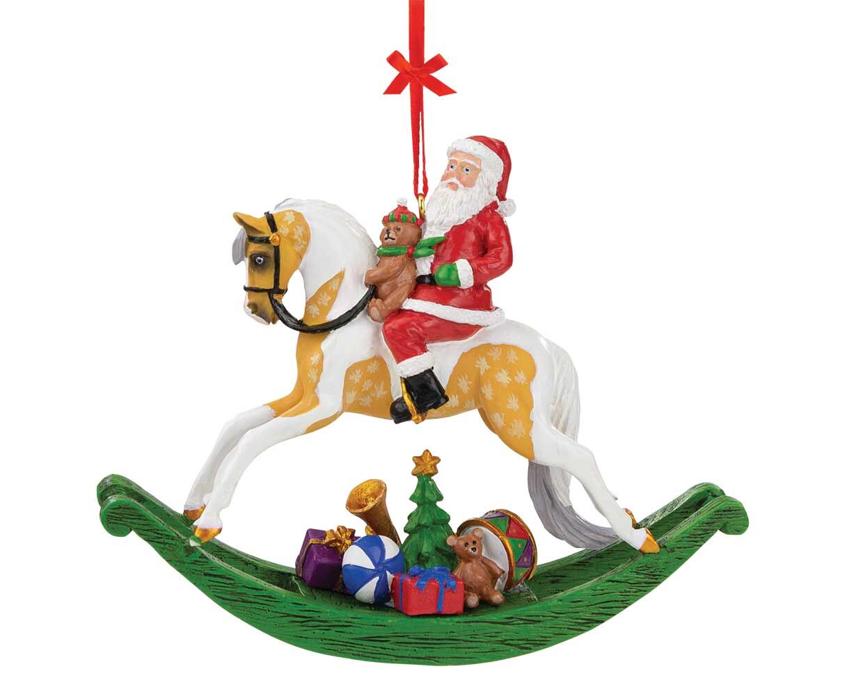 Rocking Horse Santa Ornament