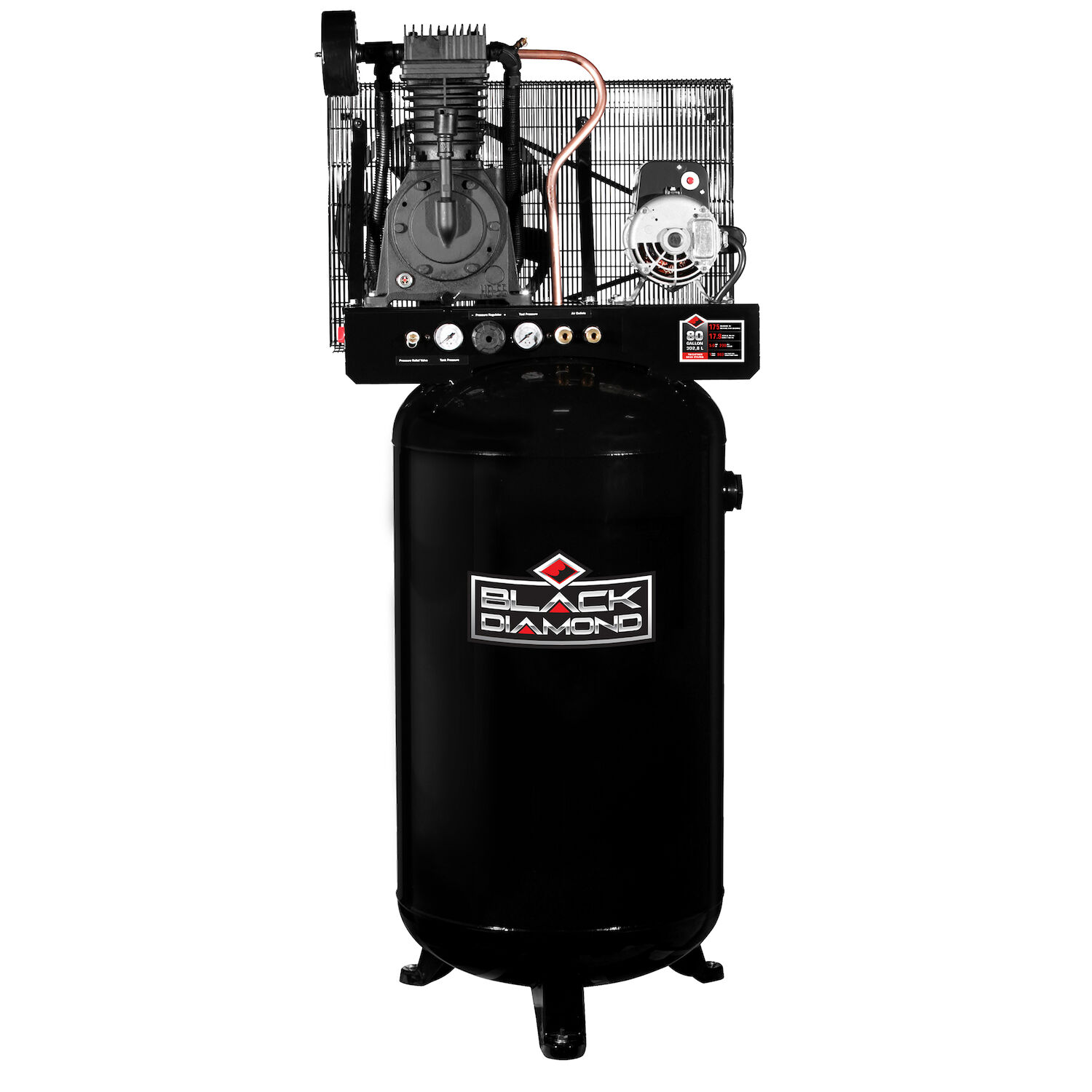 80-Gal 5-HP Vertical 2-Stage Air Compressor
