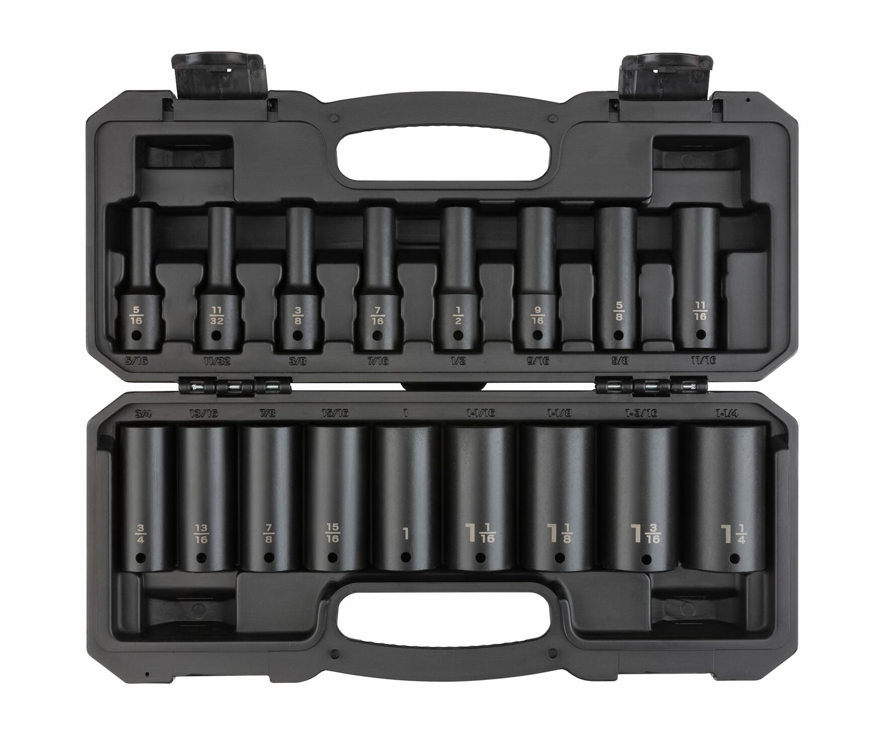 1/2-In Drive Deep 6-Point Impact Standard Socket Set, 17-Pc