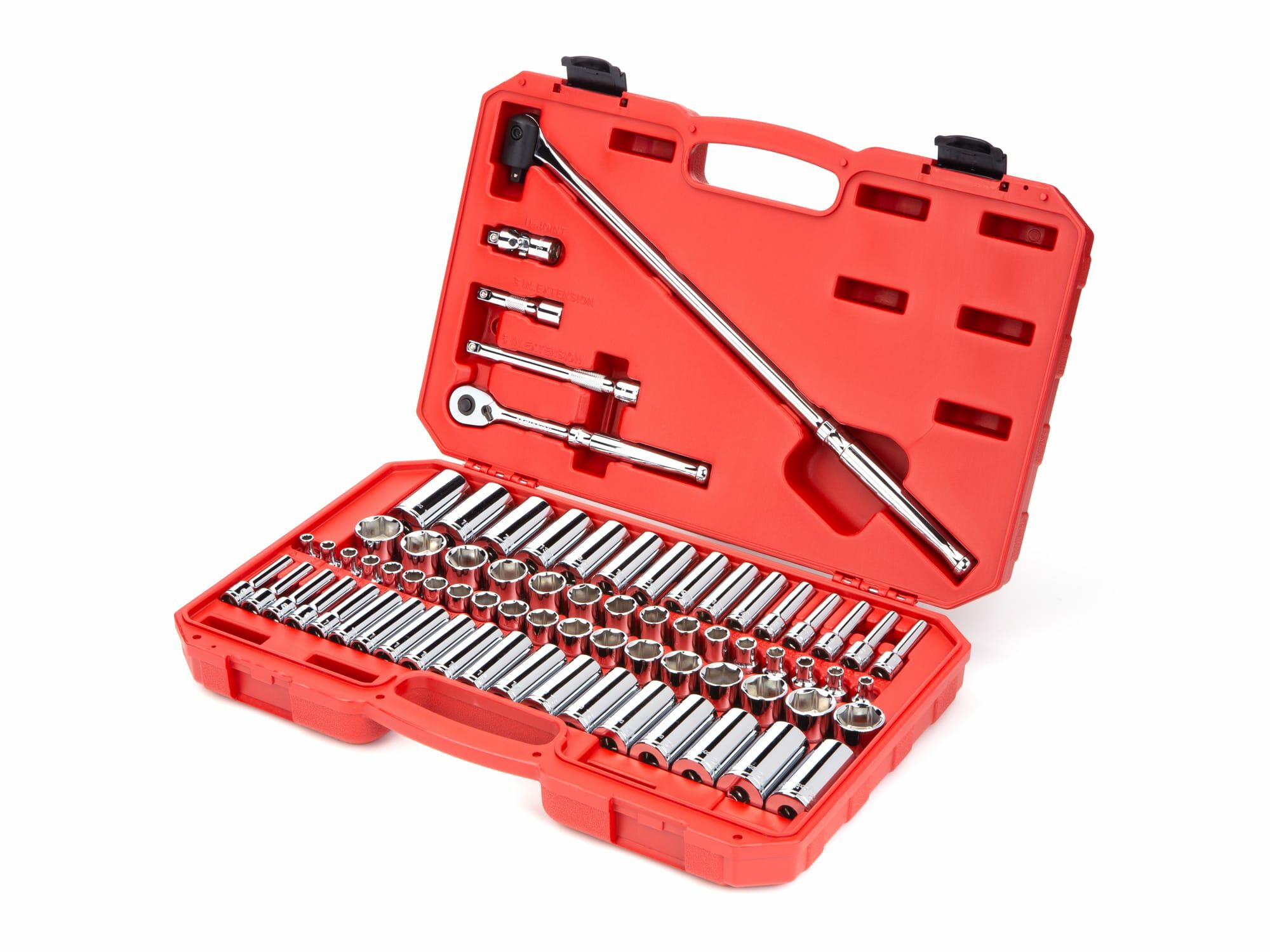 3/8-In Drive 6-Point Socket & Ratchet Set, 74-Pc