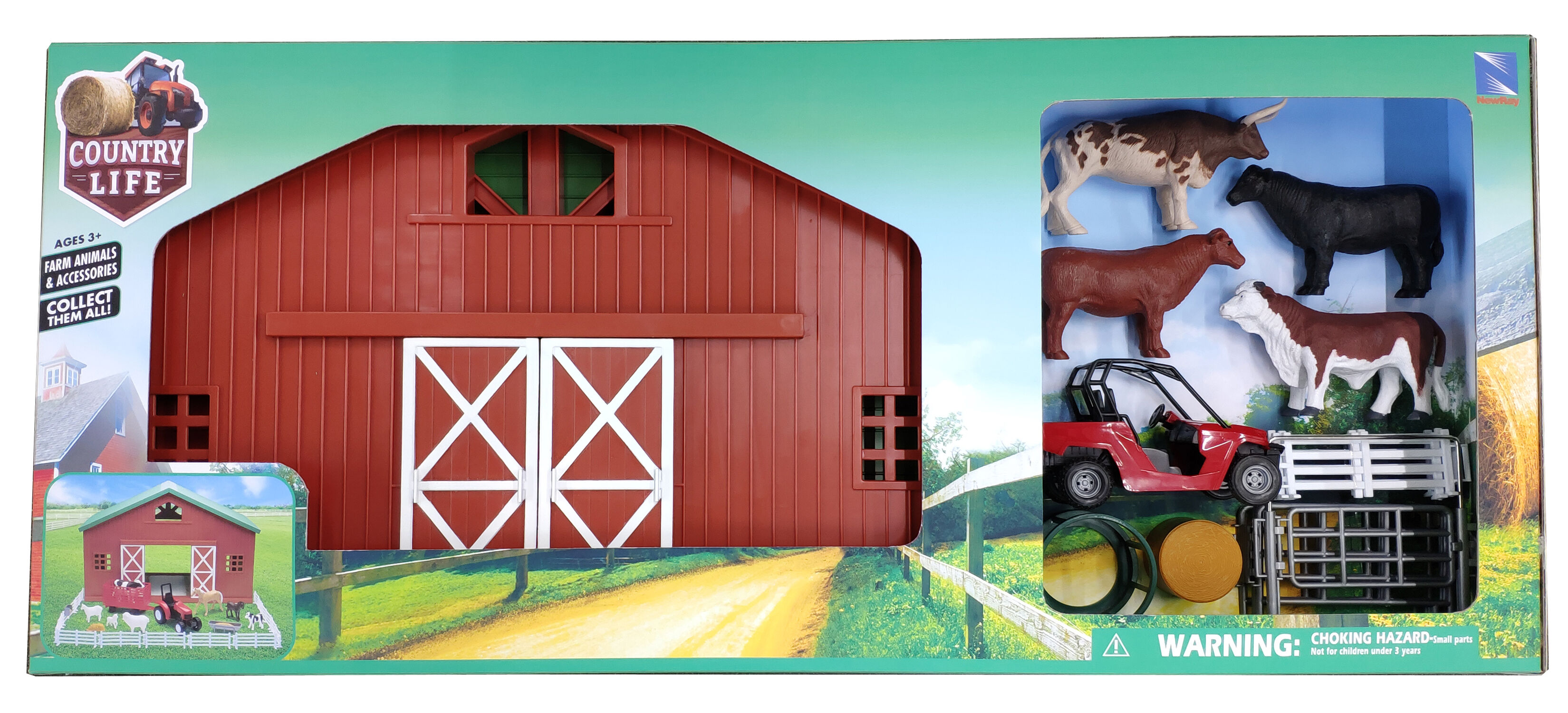New Ray Country Life Extra Large Barn/Ranch Playset