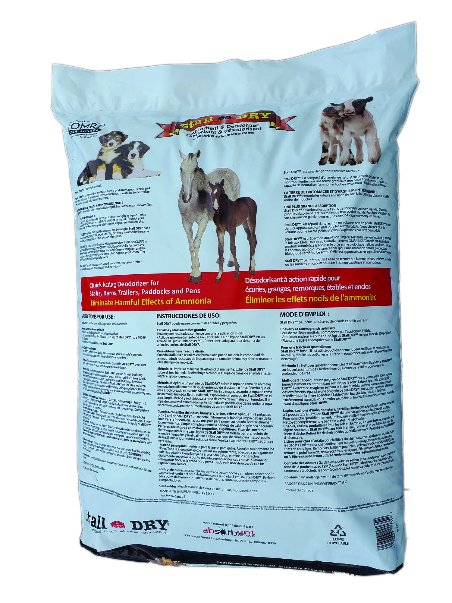 Stall Dry Absorbent & Deodorizer, 40-Lb