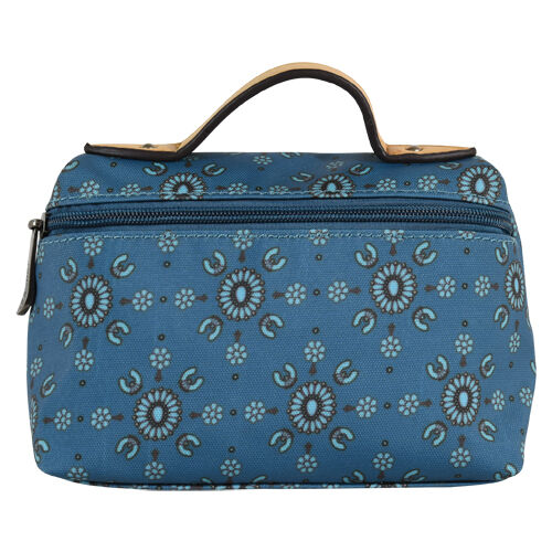 Women's Cosmetic Bag in Turquoise Squash Blossom
