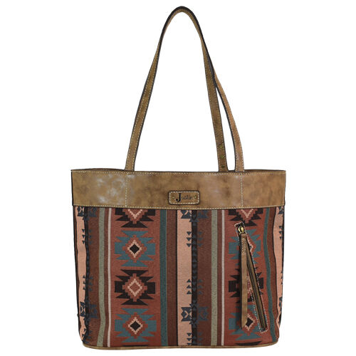 Women's Tote Bag in Aztec Print Jacquard