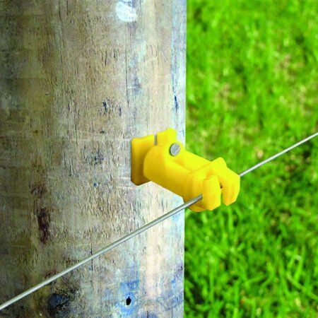 Patriot 2-In Wood Post Slant Nail Insulator in Yellow, 25-Pk