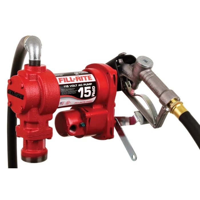 Fill-Rite® 115V AC 15GPM Heavy-Duty Fuel Transfer Pump with Manual Nozzle