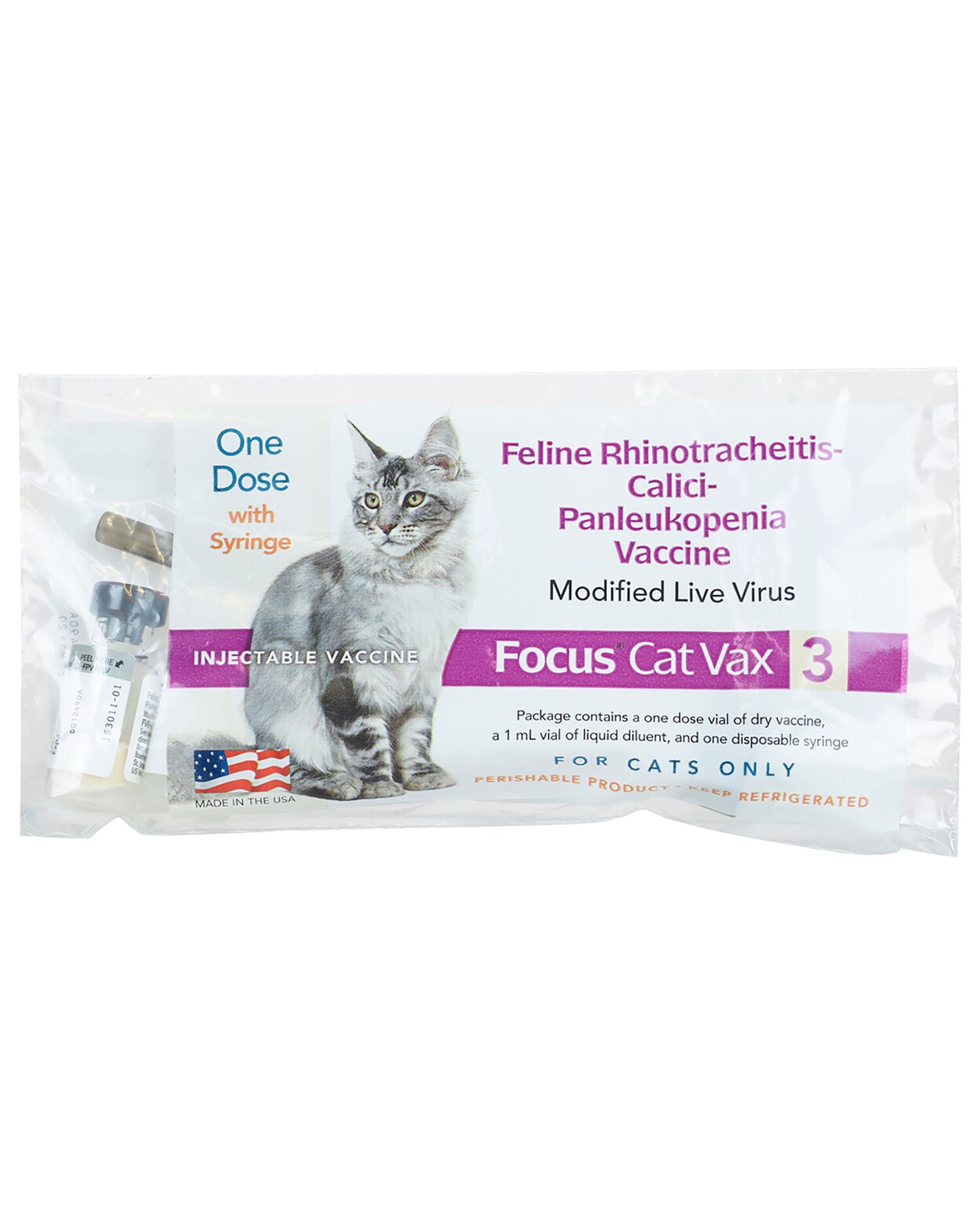 Durvet Focus Cat Vax 3 Vaccine for Cats, Single Dose