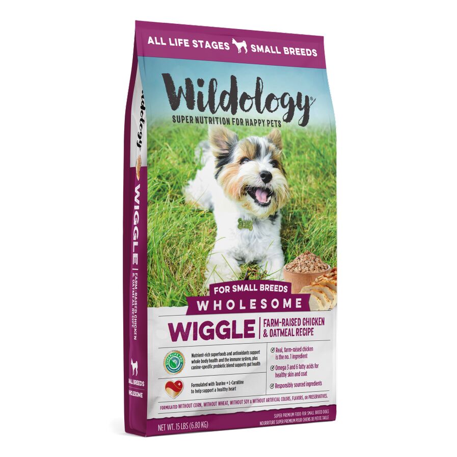 Wiggle Small Breed Chicken & Oatmeal Recipe Dry Dog Food, 15Lb