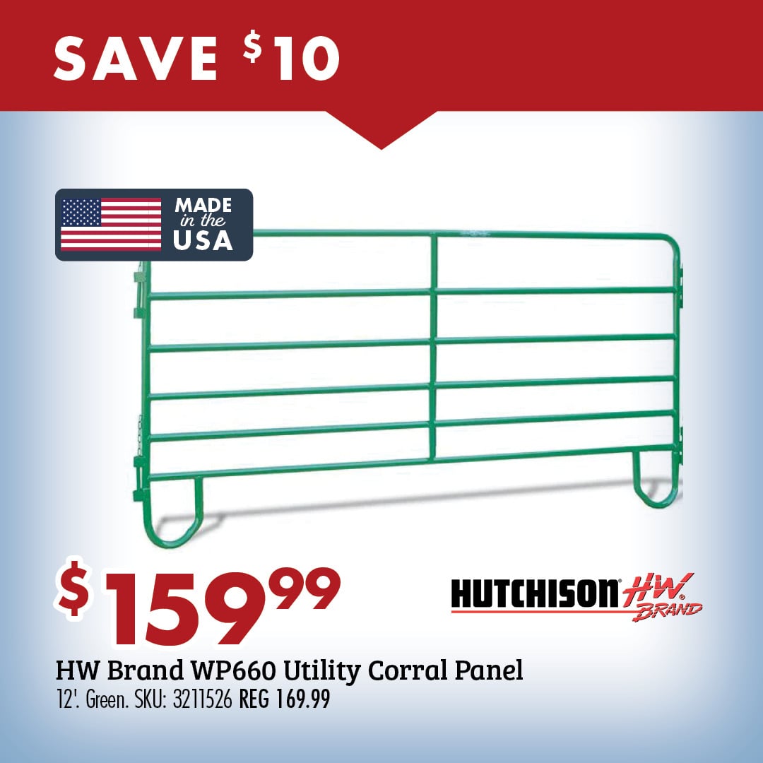 SAVE $20 $159.99 HW Brand WP660 Utility Corral Panel 12' Green. SKU: 3211526 REG 179.99
