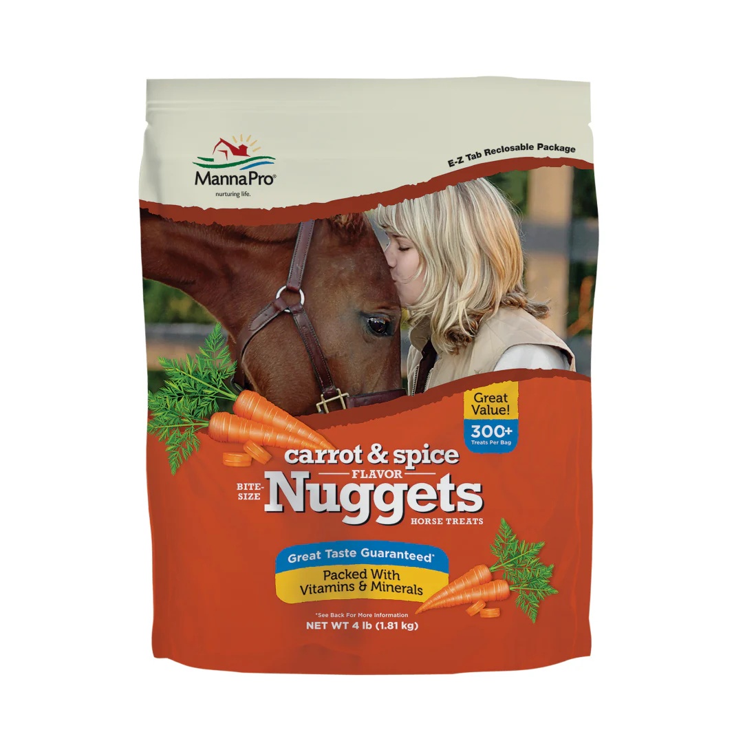 Manna Pro Bite-Size Carrot & Spice Nuggets Horse Treats, 4-Lb
