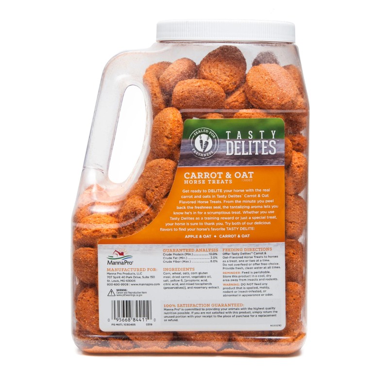 Manna Pro Tasty Delites Carrot & Oat Horse Treats, 3-Lb