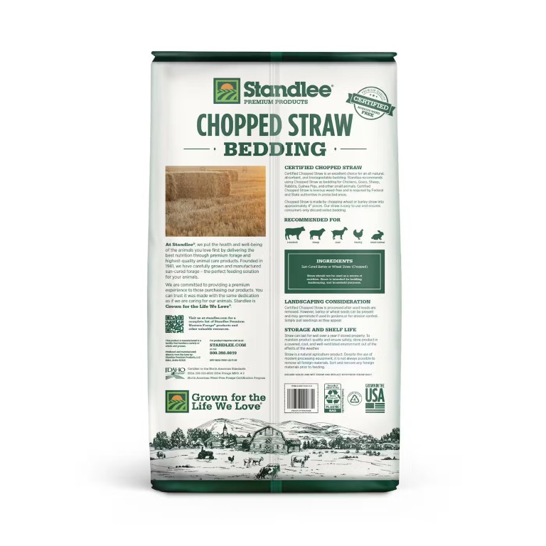 Standlee Premium Products Certified Chopped Straw Bedding, 25-Lb